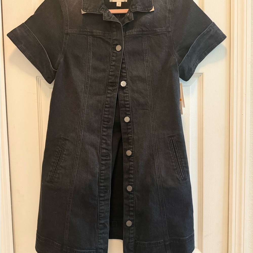 Habitual Black Denim Button-Up Dress